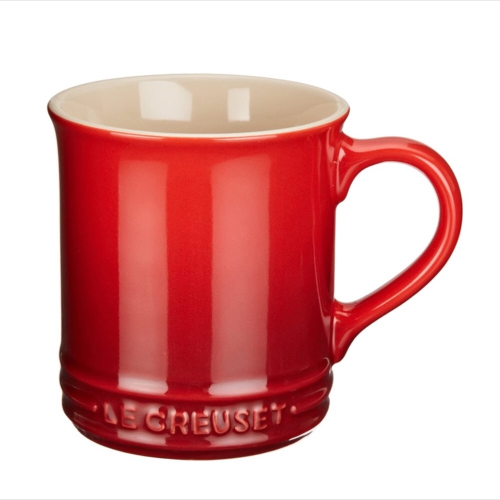 Le Creuset Red Ceramic Mug with Cream Interior